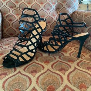 Women’s Mossimo Black Suede Caged Heels